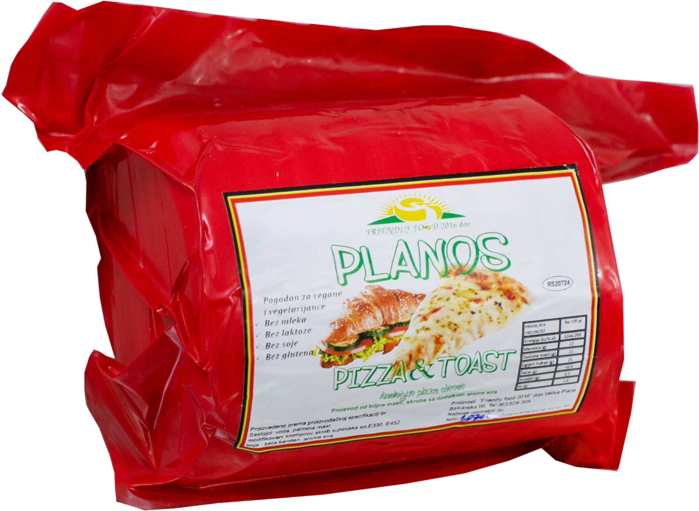 Biljni sir Planos pizza & toast